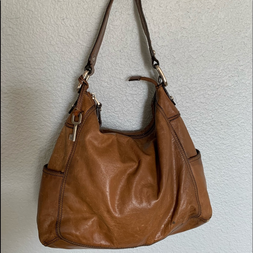 FOSSIL LEATHER HOBO BAG